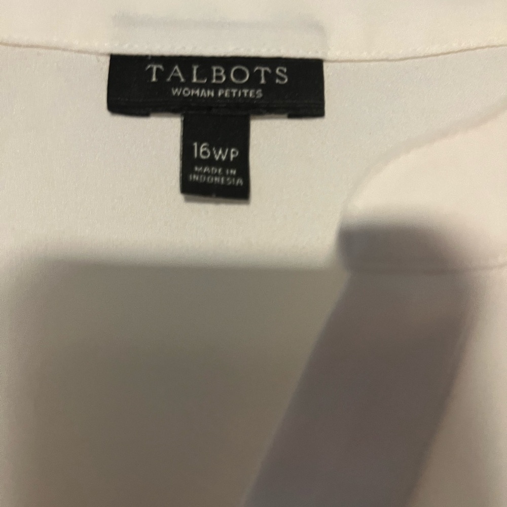 Talbots Cream Ruffle Front Blouse - Picture 2 of 2